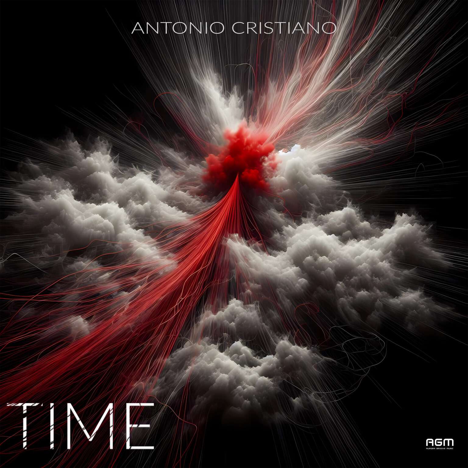 Cover of the single Time, a melancholic film music piece featuring piano, cello, and orchestra."